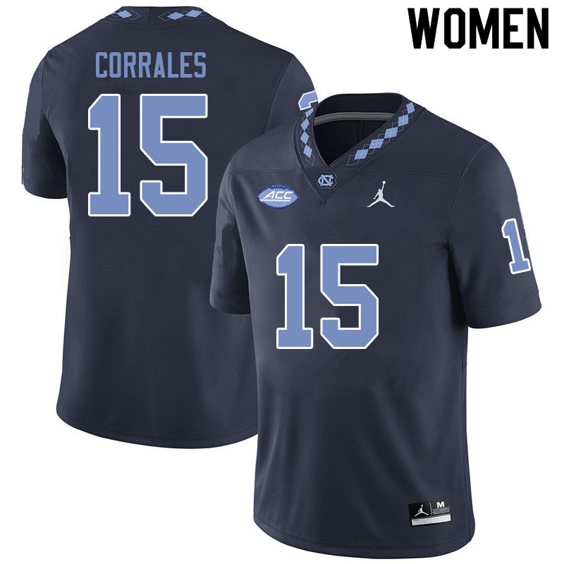 Jordan Brand Women #15 Beau Corrales North Carolina Tar Heels College Football Jerseys Sale-Black